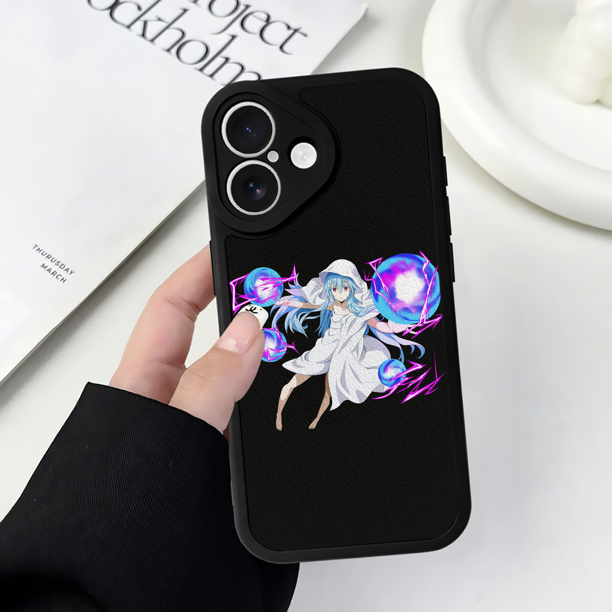 （画像用） 転スラ Regarding Reincarnated to Slime 【iPhone 16シリーズ対応】シリコンスマホケース（レザー調） 材質：シリコン